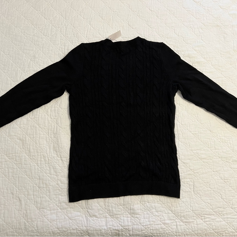 Talbots cotton cableknit cotton sweater with decorative buttons